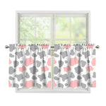 Pink Grey And White Cow Print Tier Curtains