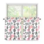 Pink Grey And White Cow Print Tier Curtains