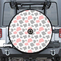 Pink Grey And White Cow Print Tire Cover With Camera Hole