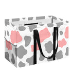 Pink Grey And White Cow Print Utility Tote Bag