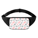 Pink Grey And White Cow Print Waist Bag