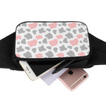 Pink Grey And White Cow Print Waist Bag