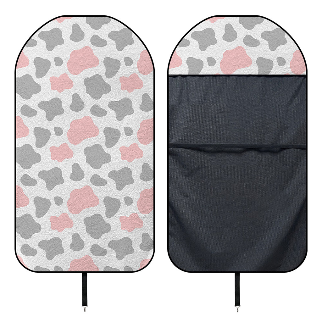 Pink Grey And White Cow Print Waterproof Car Seat Cover