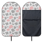 Pink Grey And White Cow Print Waterproof Car Seat Cover