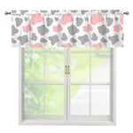 Pink Grey And White Cow Print Window Valance