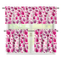 Pink Hand Breast Cancer Pattern Print 3 Piece Kitchen Curtains