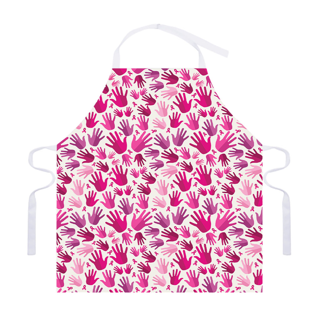 Pink Hand Breast Cancer Pattern Print Adjustable Apron