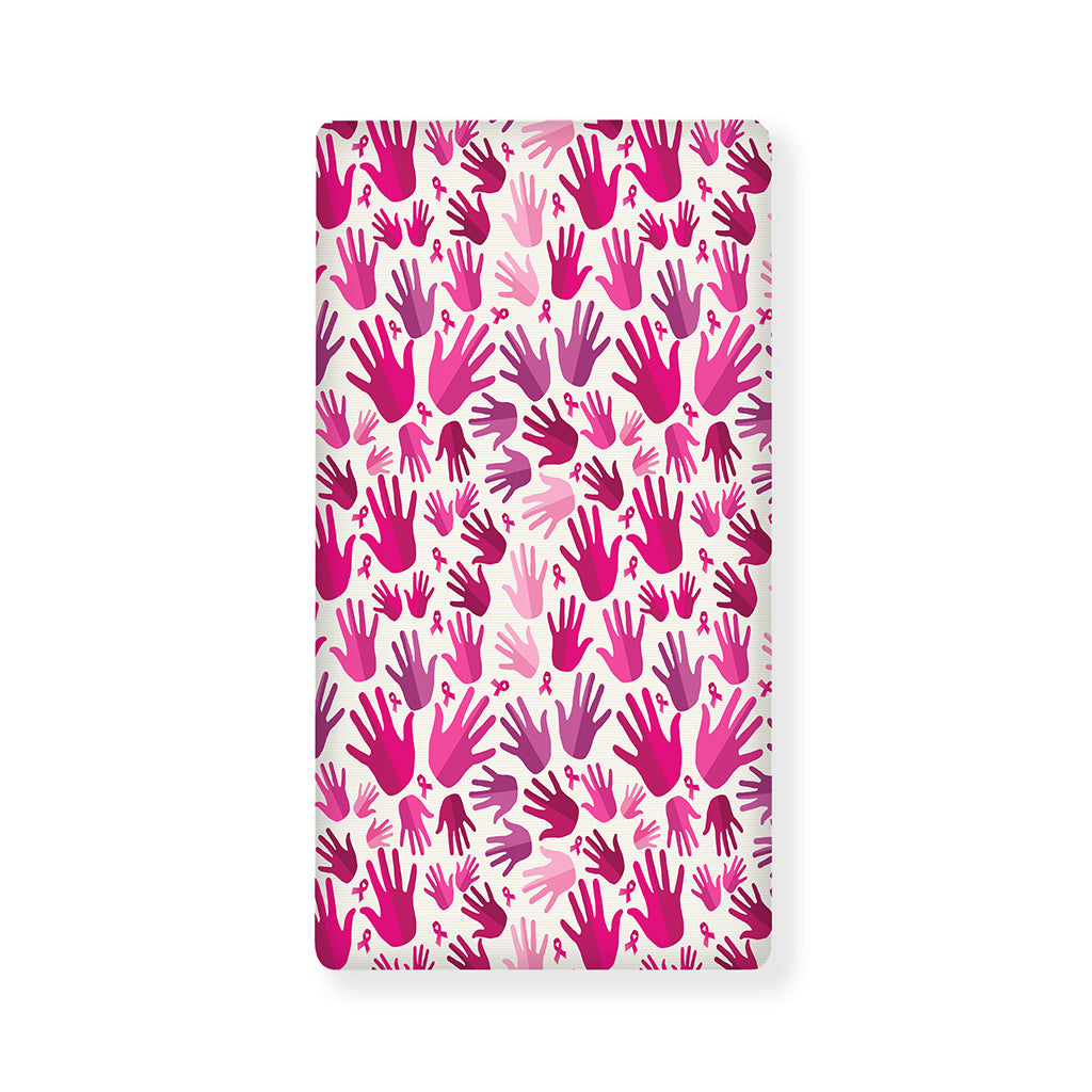 Pink Hand Breast Cancer Pattern Print Baby Crib Sheet