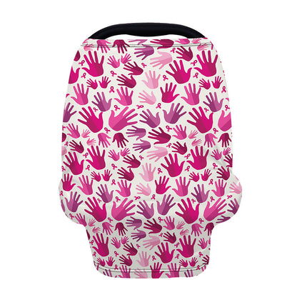 Pink Hand Breast Cancer Pattern Print Baby Seat Cover