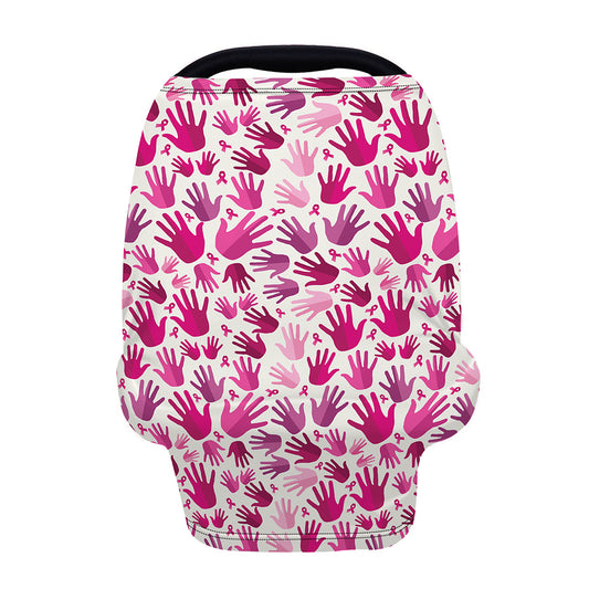 Pink Hand Breast Cancer Pattern Print Baby Seat Cover