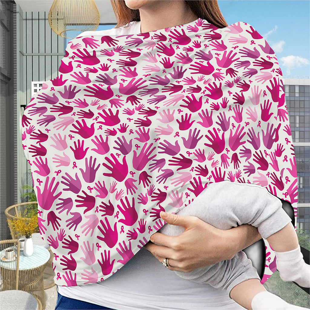 Pink Hand Breast Cancer Pattern Print Baby Seat Cover