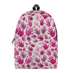Pink Hand Breast Cancer Pattern Print Backpack