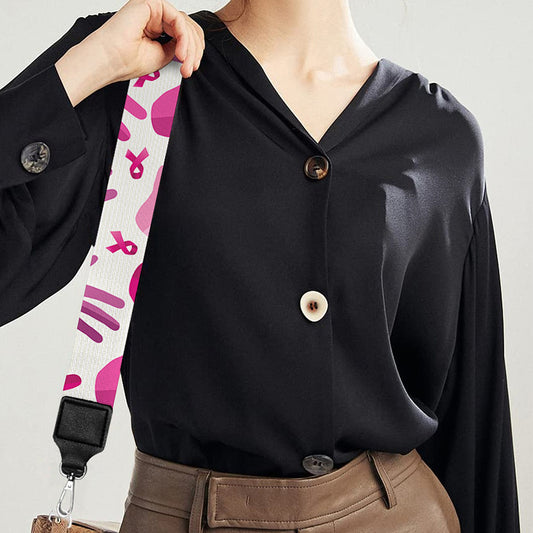 Pink Hand Breast Cancer Pattern Print Bag Strap