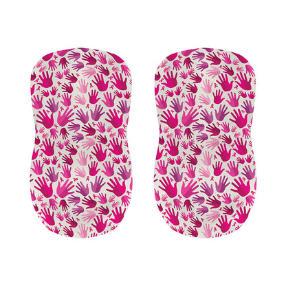 Pink Hand Breast Cancer Pattern Print Bar Stool Covers