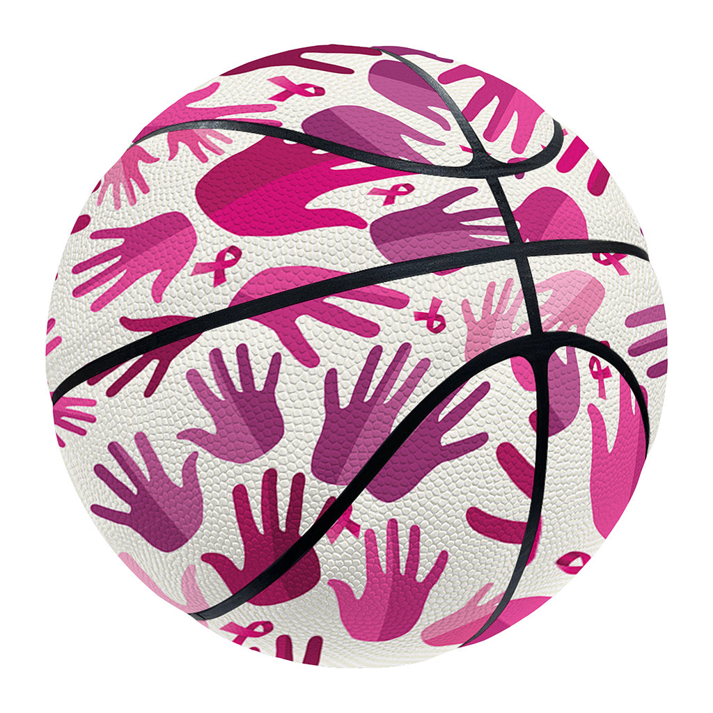Pink Hand Breast Cancer Pattern Print Basketball