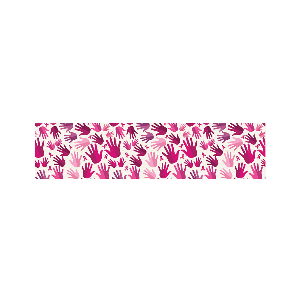 Pink Hand Breast Cancer Pattern Print Bed Runner