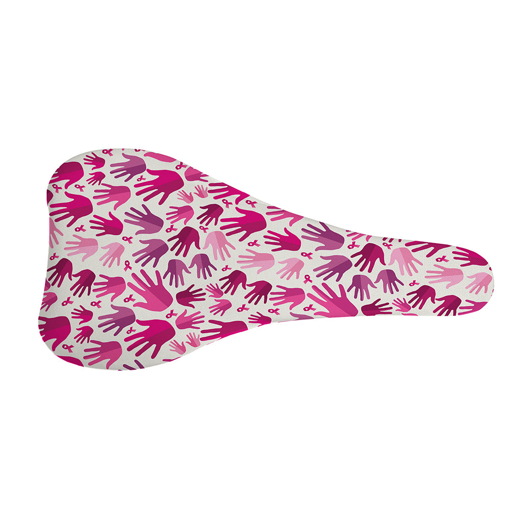 Pink Hand Breast Cancer Pattern Print Bicycle Seat Cover