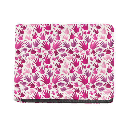 Pink Hand Breast Cancer Pattern Print Bifold Wallet