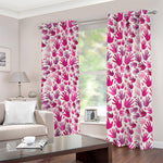 Pink Hand Breast Cancer Pattern Print Blackout Grommet Curtains