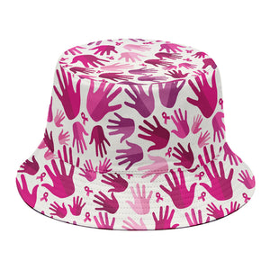 Pink Hand Breast Cancer Pattern Print Bucket Hat