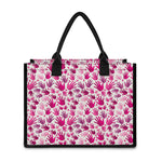 Pink Hand Breast Cancer Pattern Print Canvas Tote Bag
