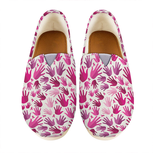 Pink Hand Breast Cancer Pattern Print Casual Shoes