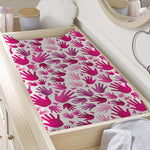 Pink Hand Breast Cancer Pattern Print Changing Pad Cover