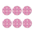 Pink Hand Breast Cancer Pattern Print Coaster Set