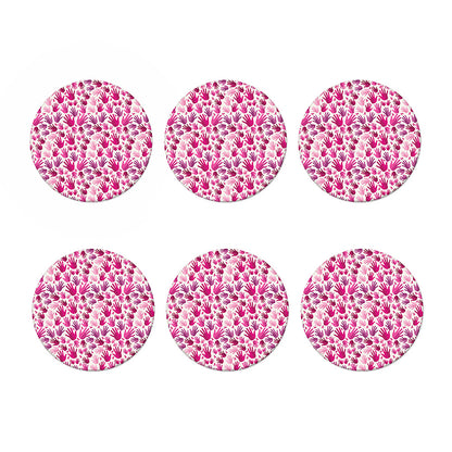 Pink Hand Breast Cancer Pattern Print Coaster Set