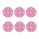 Pink Hand Breast Cancer Pattern Print Coaster Set