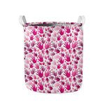 Pink Hand Breast Cancer Pattern Print Collapsible Laundry Basket