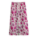 Pink Hand Breast Cancer Pattern Print Cotton Front Slit Maxi Skirt