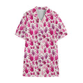 Pink Hand Breast Cancer Pattern Print Cotton Hawaiian Shirt