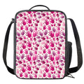 Pink Hand Breast Cancer Pattern Print Crossbody Lunch Bag