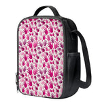 Pink Hand Breast Cancer Pattern Print Crossbody Lunch Bag
