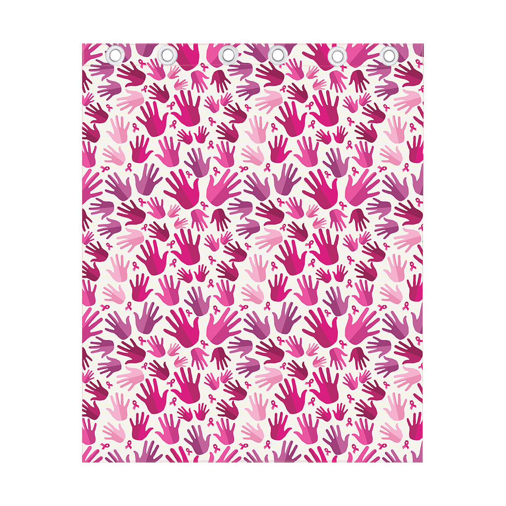 Pink Hand Breast Cancer Pattern Print Curtain