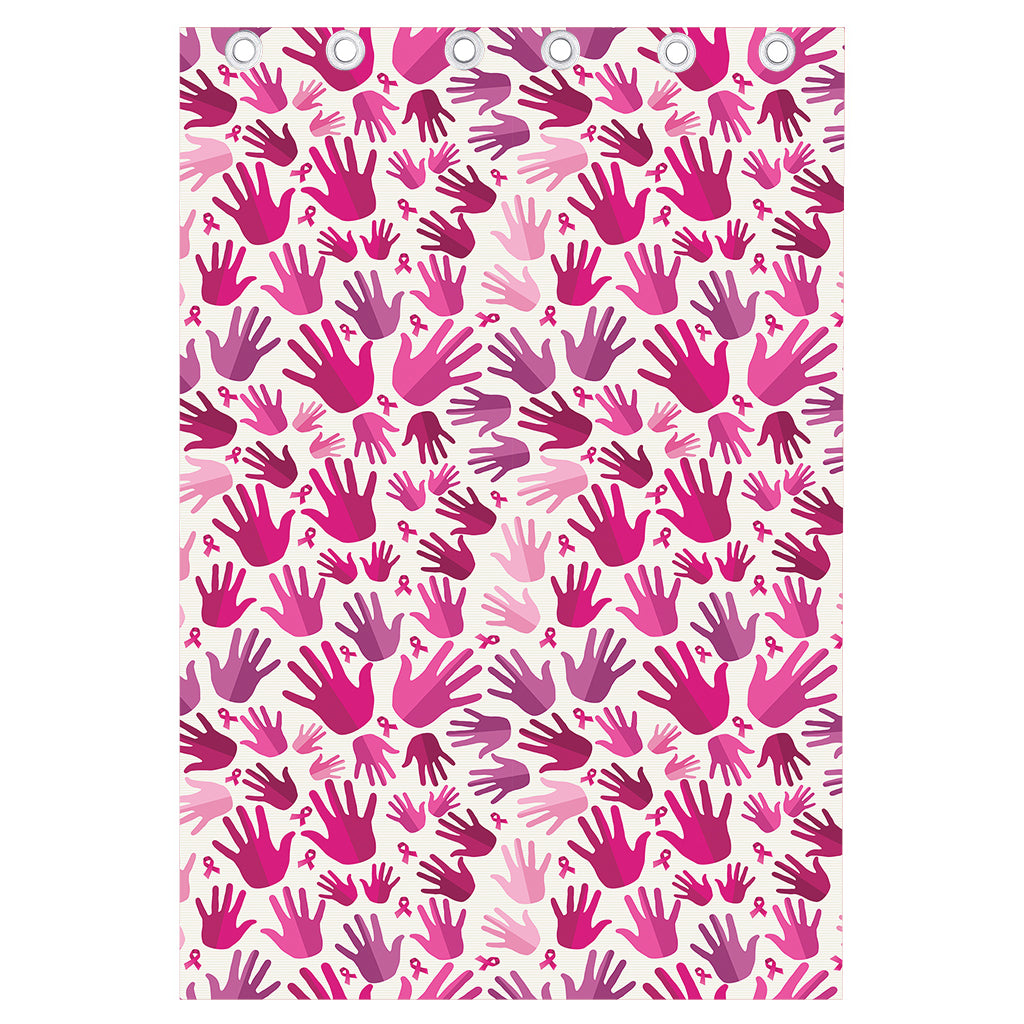 Pink Hand Breast Cancer Pattern Print Curtain