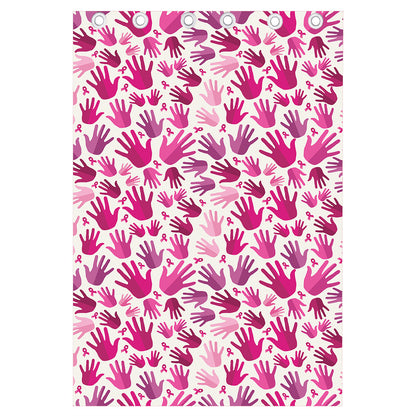 Pink Hand Breast Cancer Pattern Print Curtain