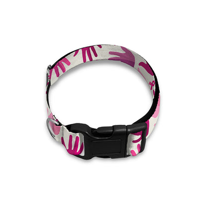 Pink Hand Breast Cancer Pattern Print Dog Collar