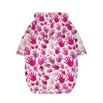 Pink Hand Breast Cancer Pattern Print Dog Zip Up Hoodie