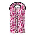 Pink Hand Breast Cancer Pattern Print Double Neoprene Wine Tote