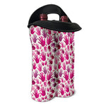 Pink Hand Breast Cancer Pattern Print Double Neoprene Wine Tote