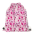Pink Hand Breast Cancer Pattern Print Drawstring Bag