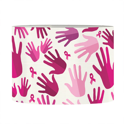 Pink Hand Breast Cancer Pattern Print Drum Lamp Shade