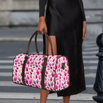 Pink Hand Breast Cancer Pattern Print Duffle Bag