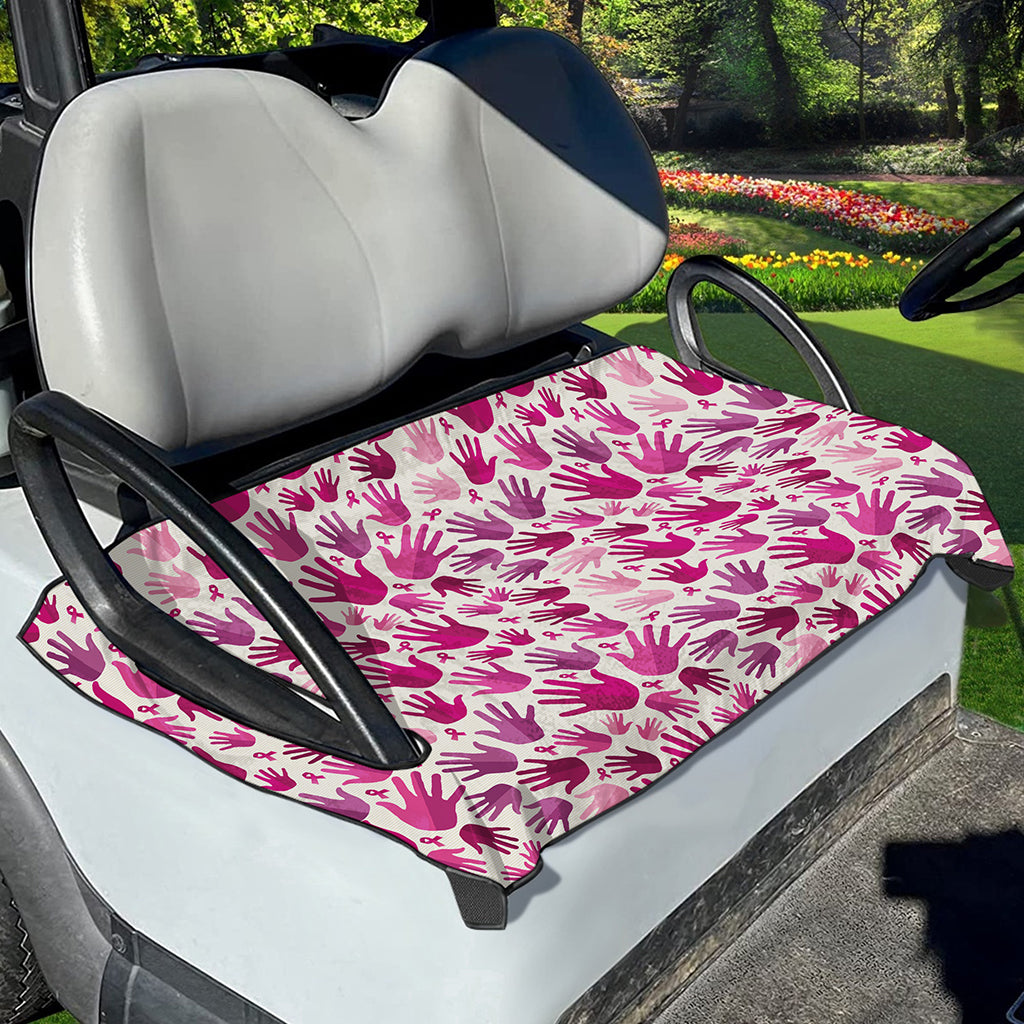 Pink Hand Breast Cancer Pattern Print Golf Cart Seat Cover