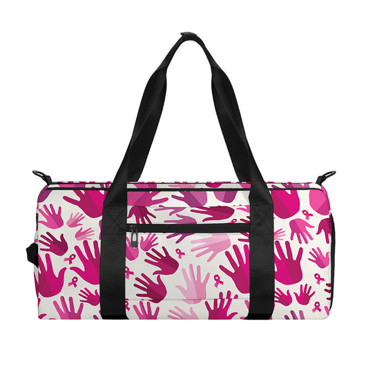 Pink Hand Breast Cancer Pattern Print Gym Bag