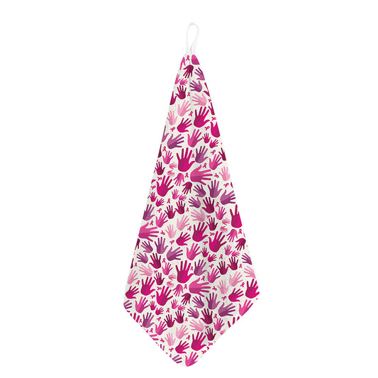 Pink Hand Breast Cancer Pattern Print Hand Towel