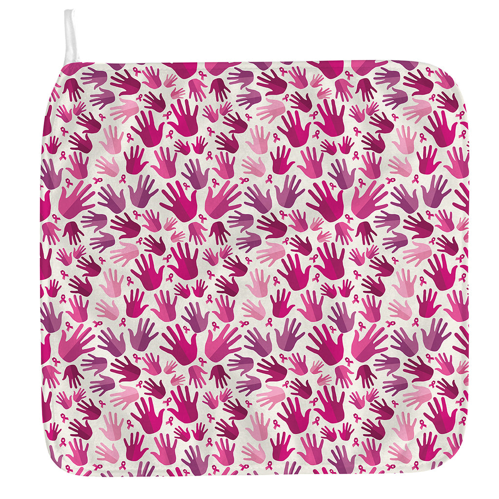 Pink Hand Breast Cancer Pattern Print Hand Towel