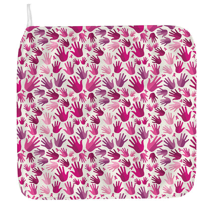 Pink Hand Breast Cancer Pattern Print Hand Towel